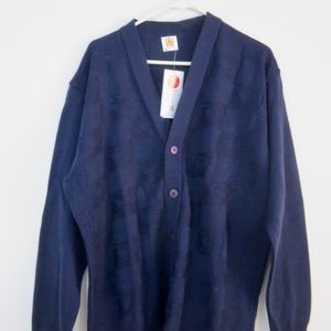 Blue Mens Cardigan Sweater
